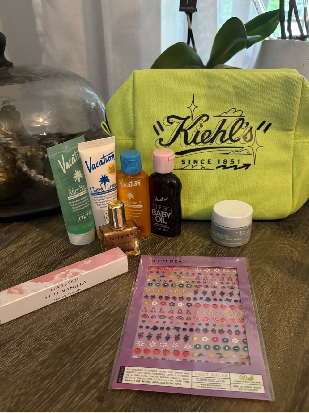 NWT-Summer vacation minis, Kiehls, nail stickers, and vanilla perfume